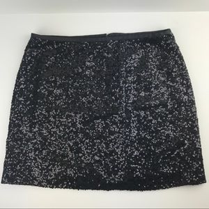 J. CREW Skirt Black Sequins